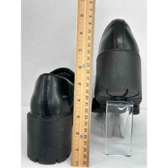 Universal Threads Black/ Maisy Memory Foam Chunky Heel Penny Loafers 9 1/2 - Picture 6 of 8